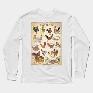 Greek Myth Chickens - COLOUR Iliad Edition Long Sleeve T-Shirt